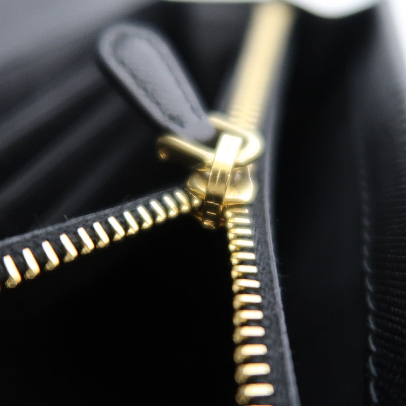 PRADA Saffiano Wallet, Black, Gold Hardware, With Original Box