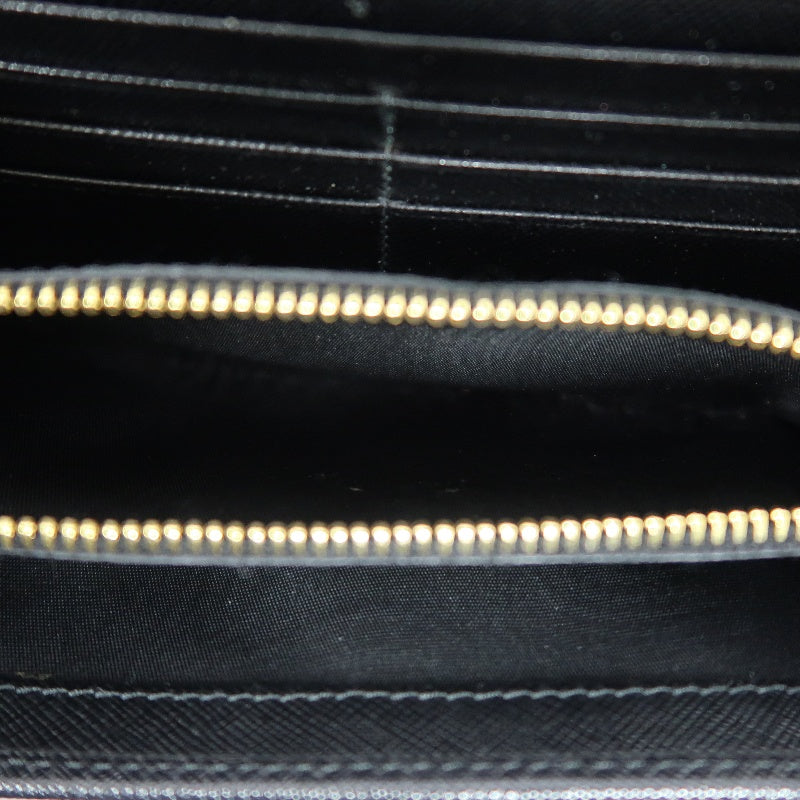 PRADA Saffiano Wallet, Black, Gold Hardware, With Original Box