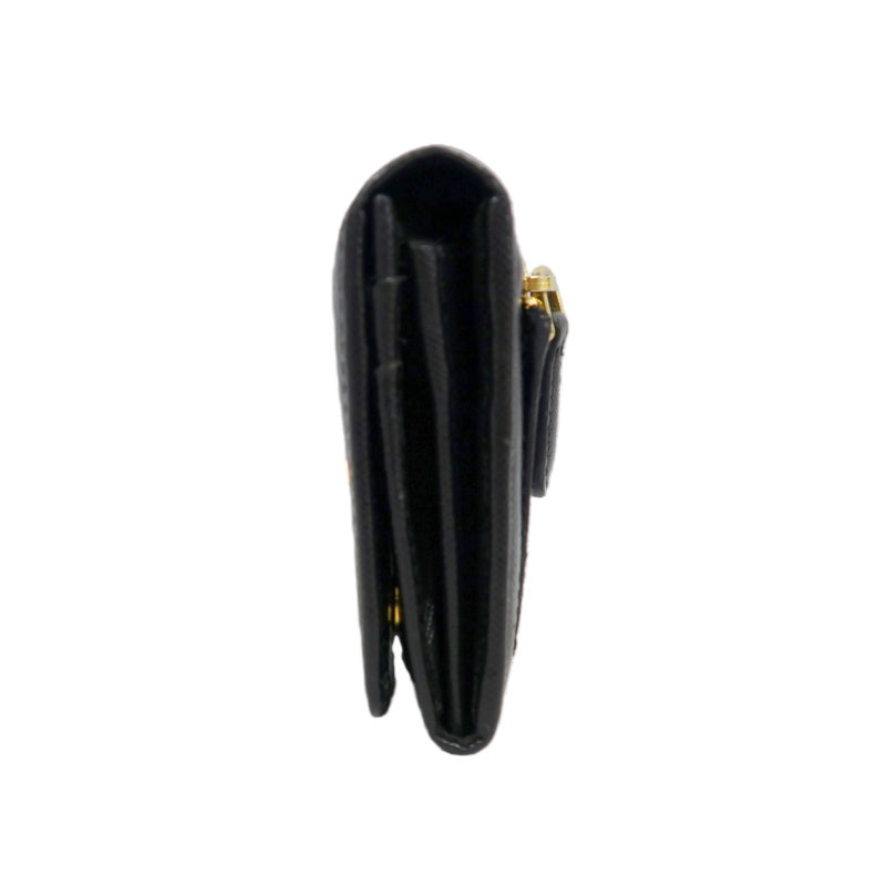 PRADA Saffiano Wallet, Black, Gold Hardware, With Original Box