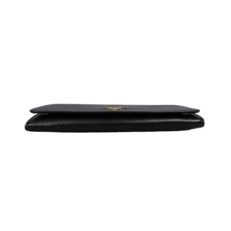 PRADA Saffiano Wallet, Black, Gold Hardware, With Original Box