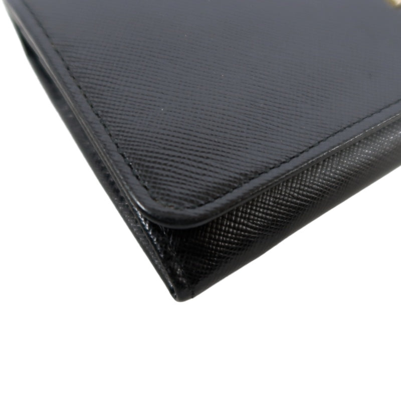 PRADA Saffiano Wallet, Black, Gold Hardware, With Original Box