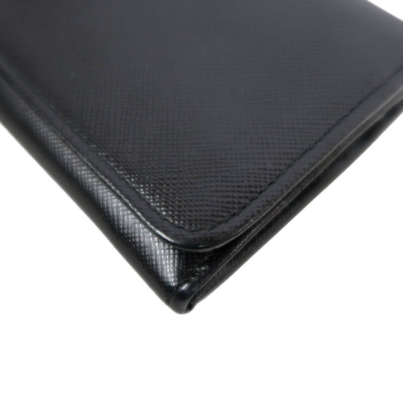 PRADA Saffiano Wallet, Black, Gold Hardware, With Original Box