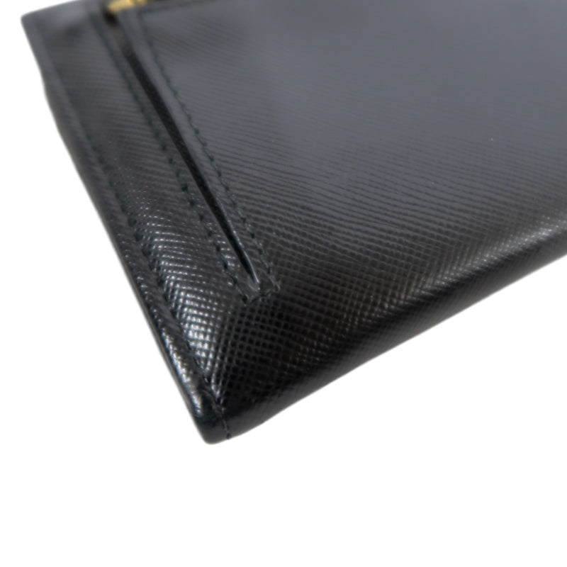 PRADA Saffiano Wallet, Black, Gold Hardware, With Original Box