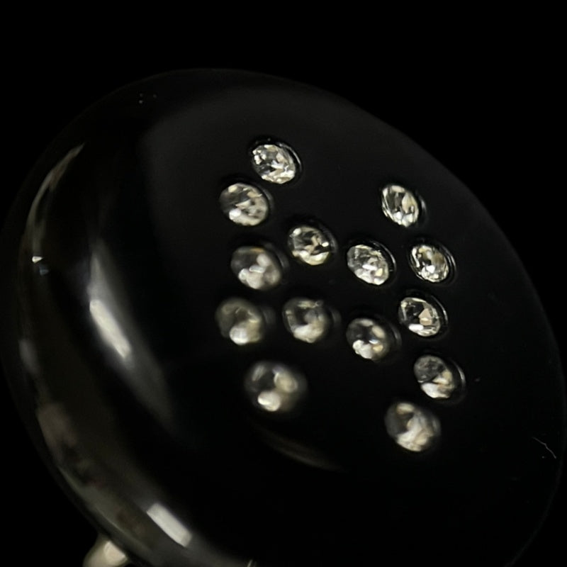 Chanel Black Alloy Rhinestone Earrings