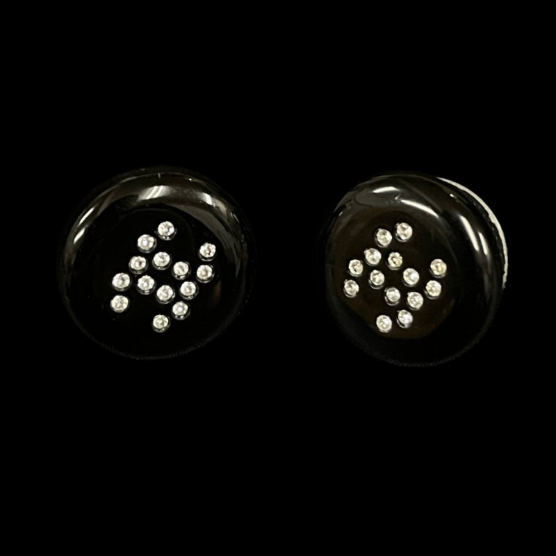 Chanel Black Alloy Rhinestone Earrings