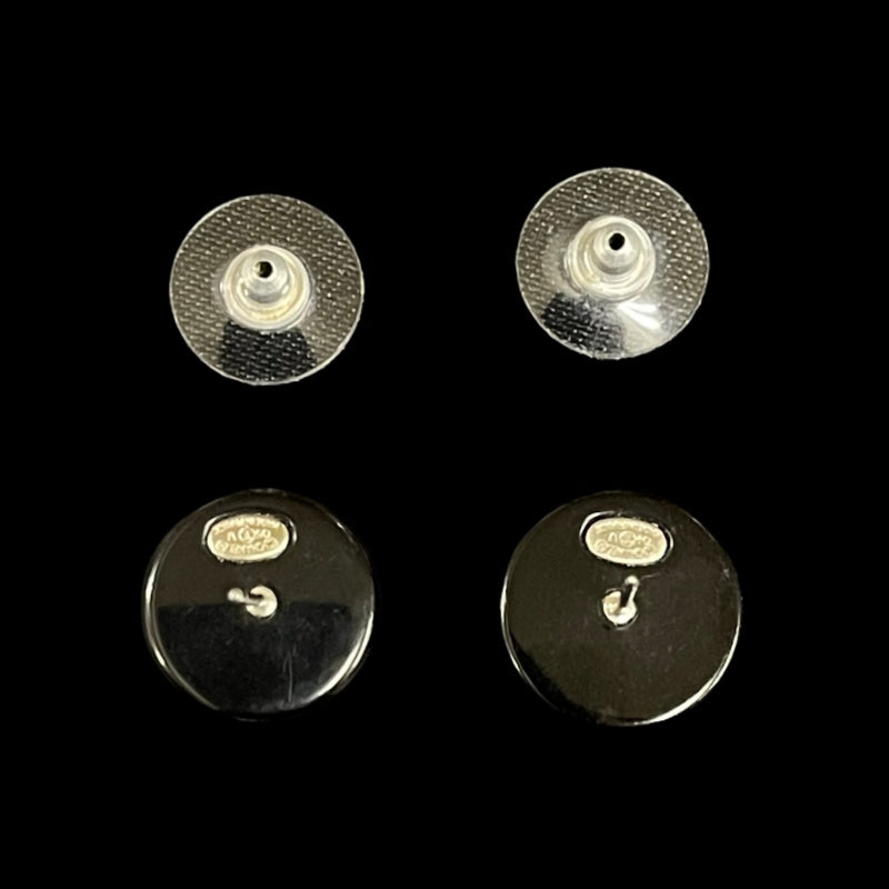 Chanel Black Alloy Rhinestone Earrings