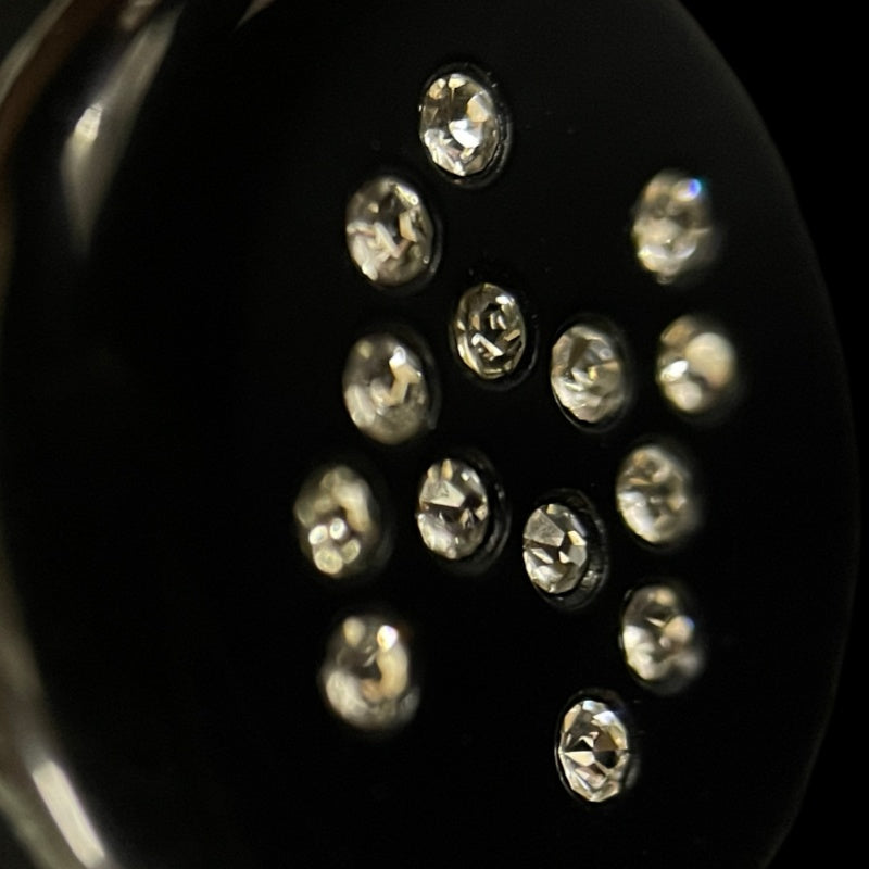 Chanel Black Alloy Rhinestone Earrings