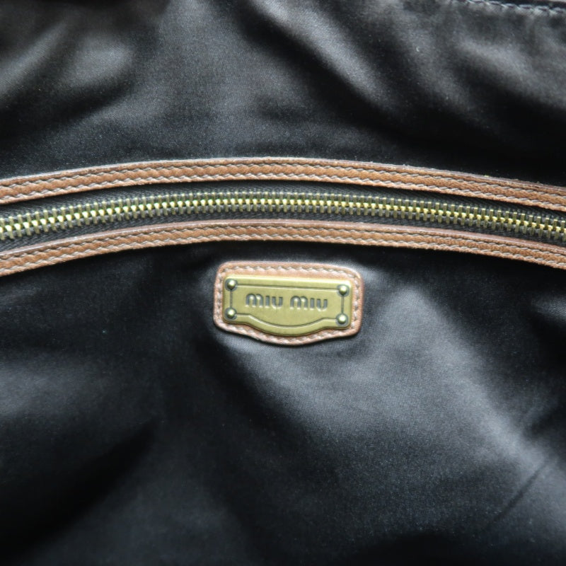 MIUMIU Leather Handbag Brown with Gold Hardware