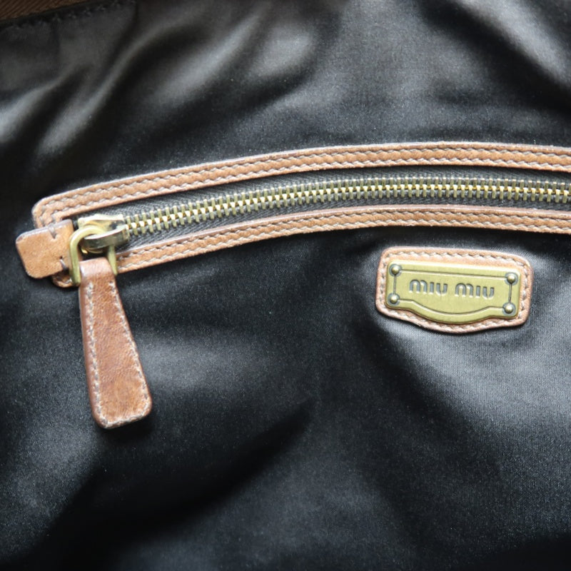 MIUMIU Leather Handbag Brown with Gold Hardware