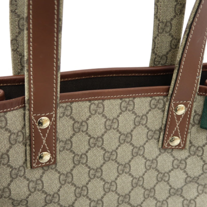 GUCCI GG Supreme Tote Bag Brown
