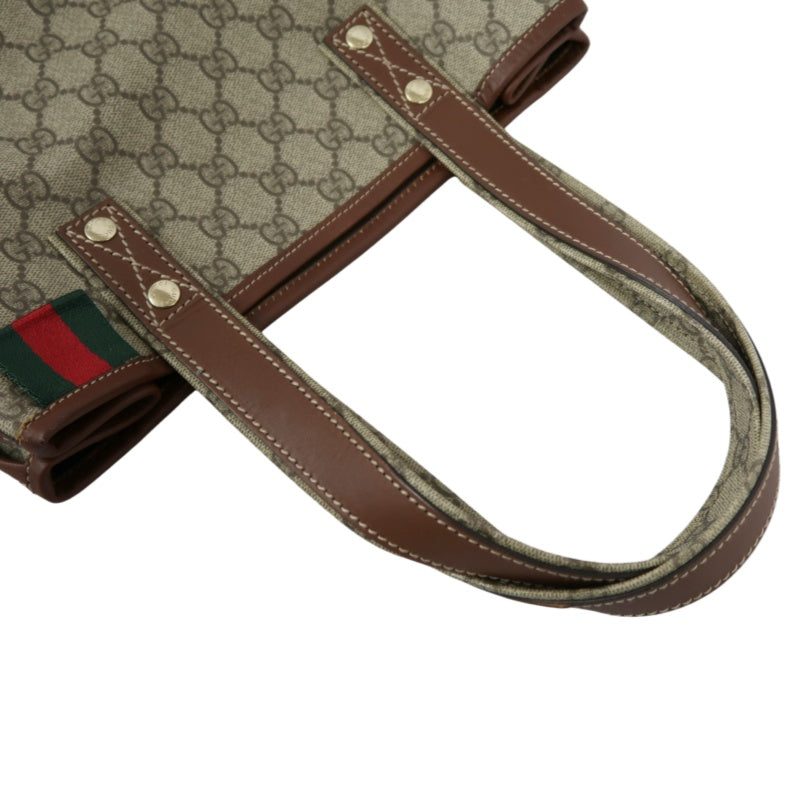 GUCCI GG Supreme Tote Bag Brown