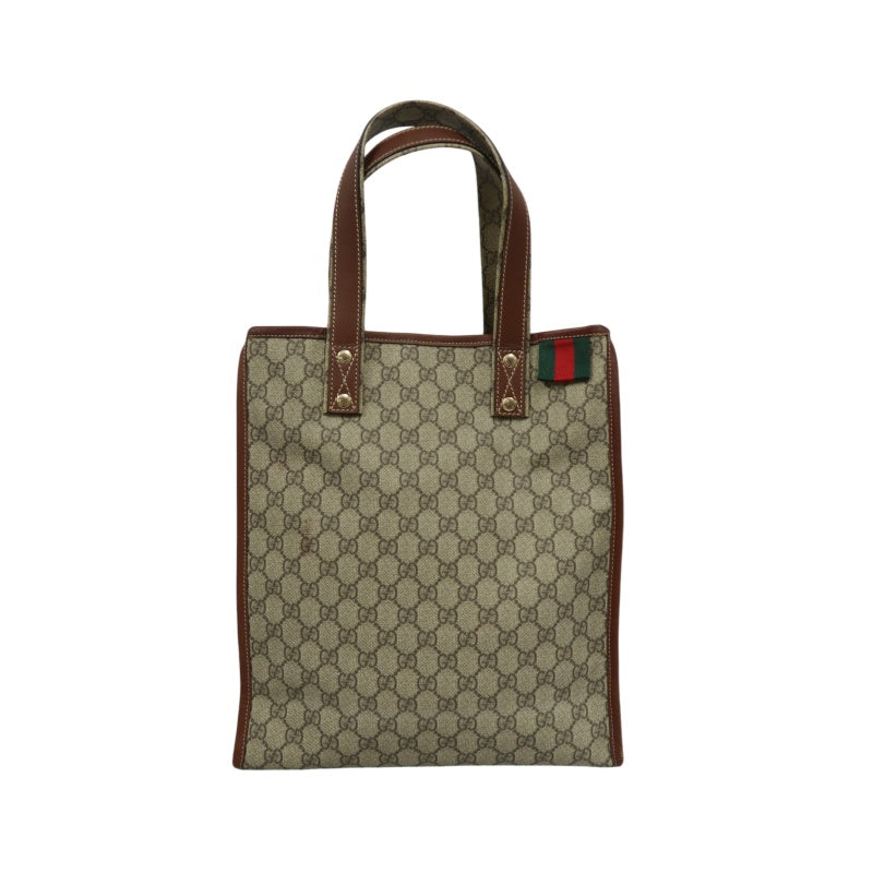 GUCCI GG Supreme Tote Bag Brown