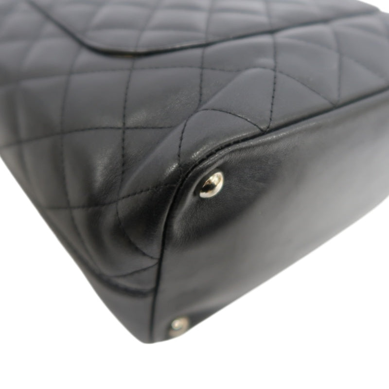 CHANEL Cambon Line Handbag Lambskin Black