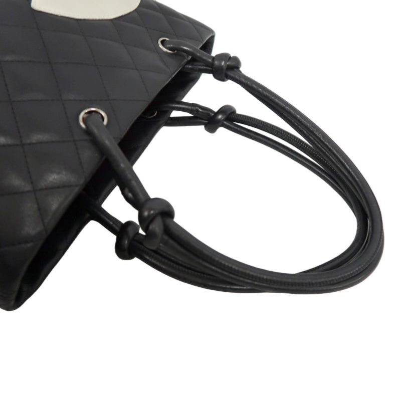 CHANEL Cambon Line Handbag Lambskin Black