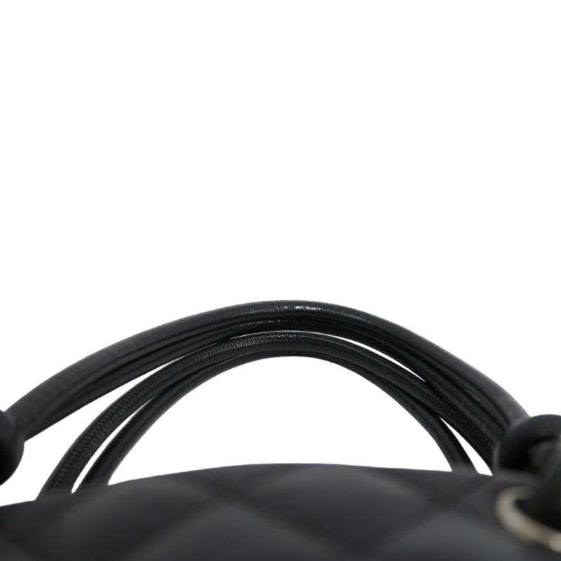 CHANEL Cambon Line Handbag Lambskin Black