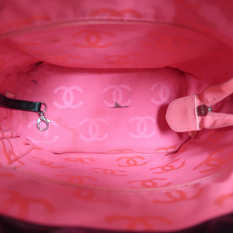 CHANEL Cambon Line Handbag Lambskin Black