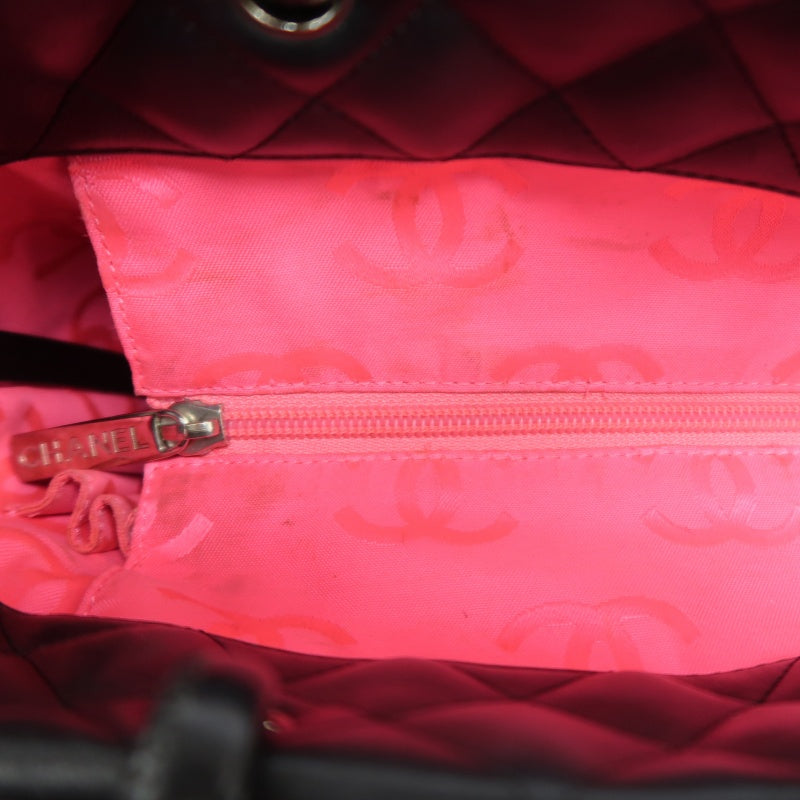 CHANEL Cambon Line Handbag Lambskin Black