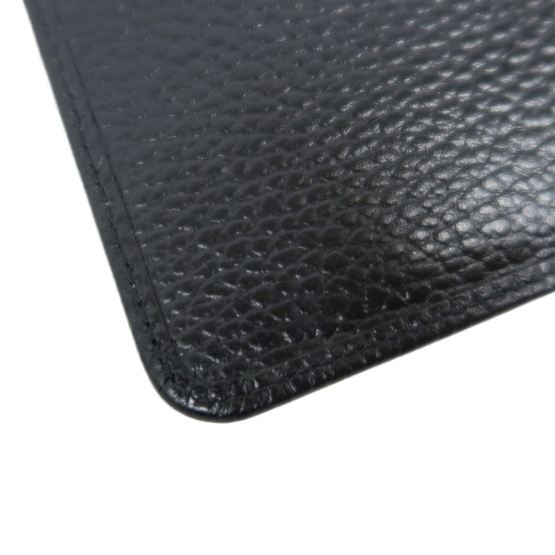 GUCCI Double G Coin Case Leather Black With Silver Hardware