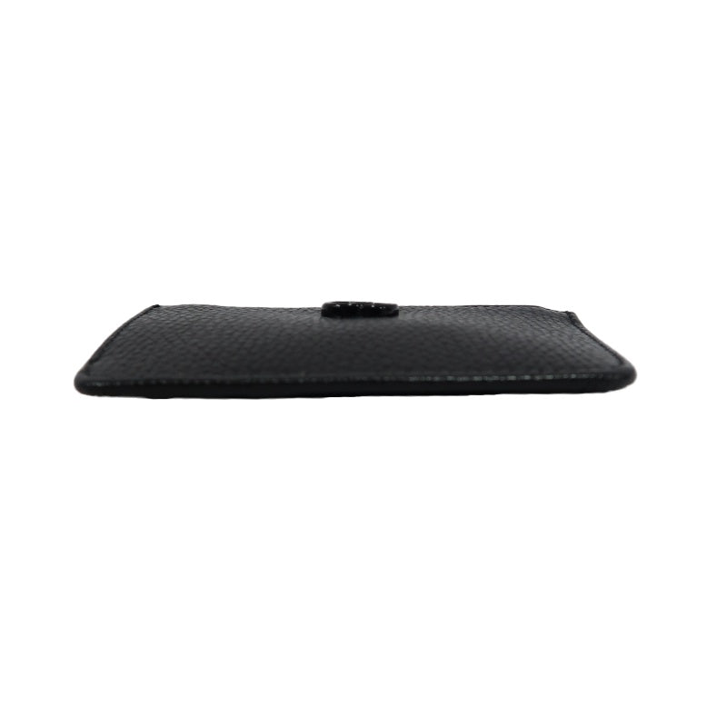 GUCCI Double G Coin Case Leather Black With Silver Hardware
