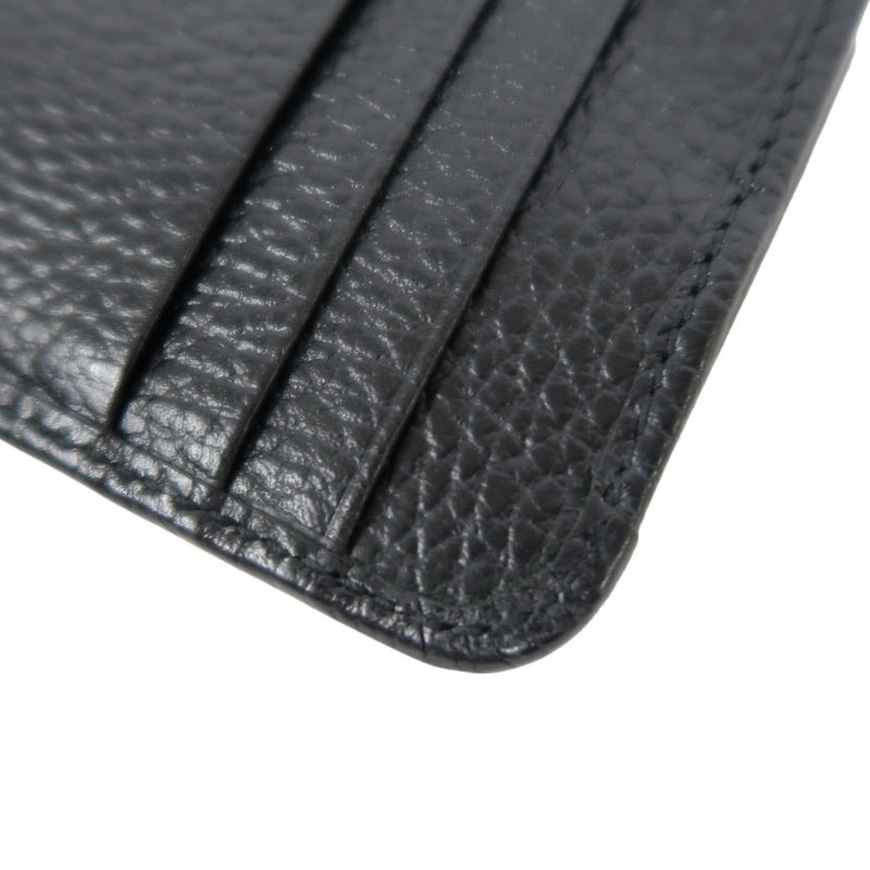 GUCCI Double G Coin Case Leather Black With Silver Hardware