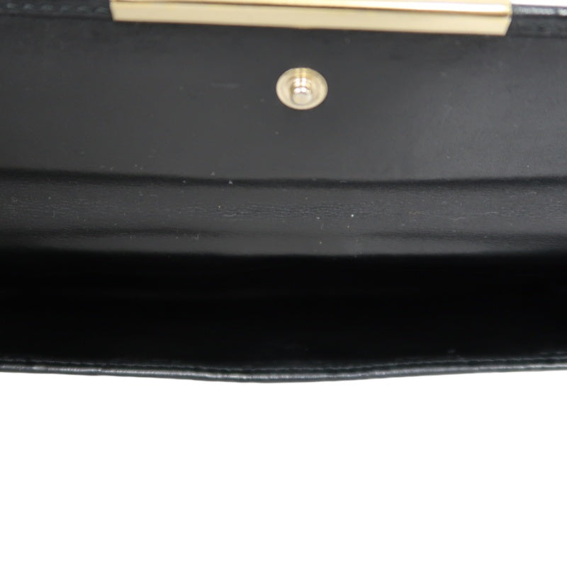GUCCI Guccissima Leather Long Wallet Black with Silver Hardware
