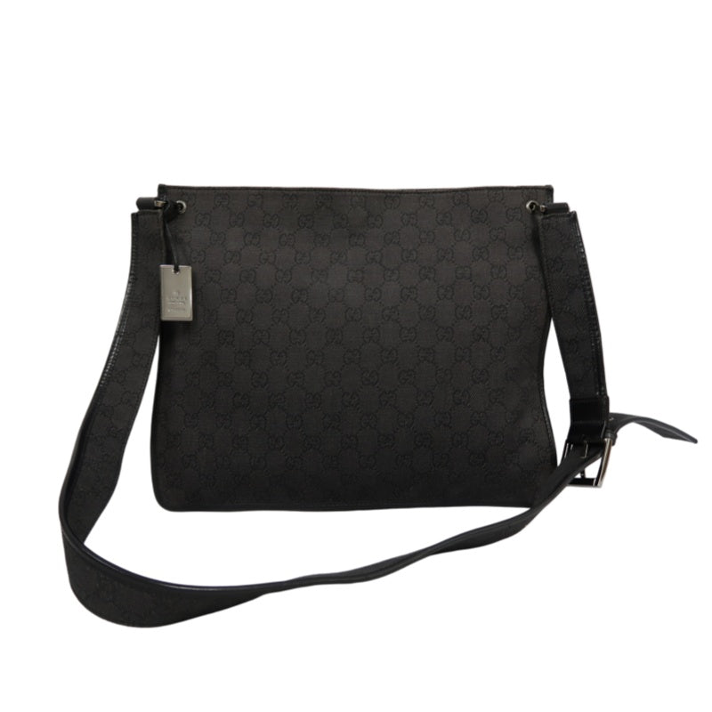 GUCCI GG Canvas Shoulder Bag Black