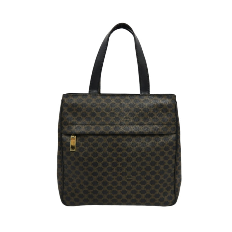 CELINE Macadam Handbag Brown Gold Hardware