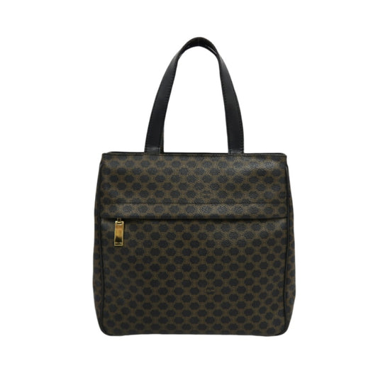CELINE Macadam Handbag Brown Gold Hardware