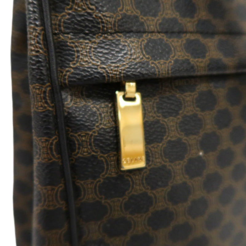 CELINE Macadam Handbag Brown Gold Hardware
