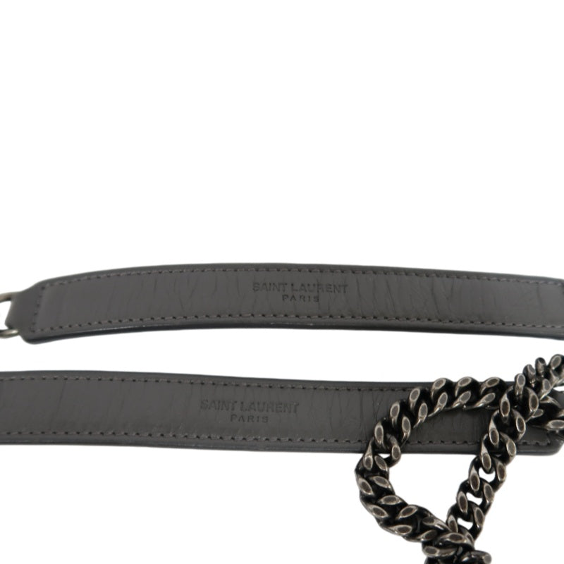 YSL Niki Small Quilted Chain Shoulder Bag, Gray Leather