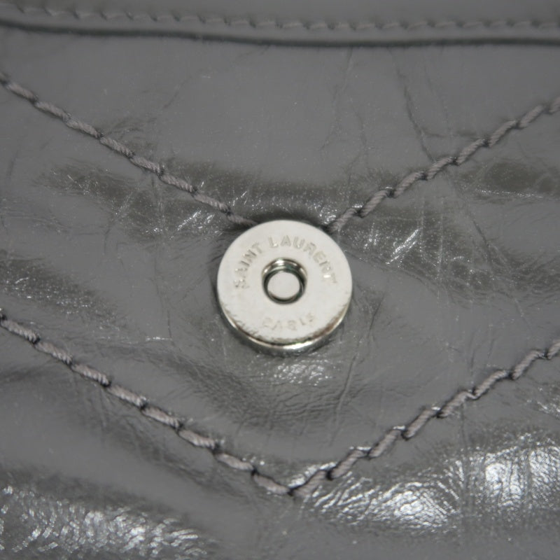 YSL Niki Small Quilted Chain Shoulder Bag, Gray Leather