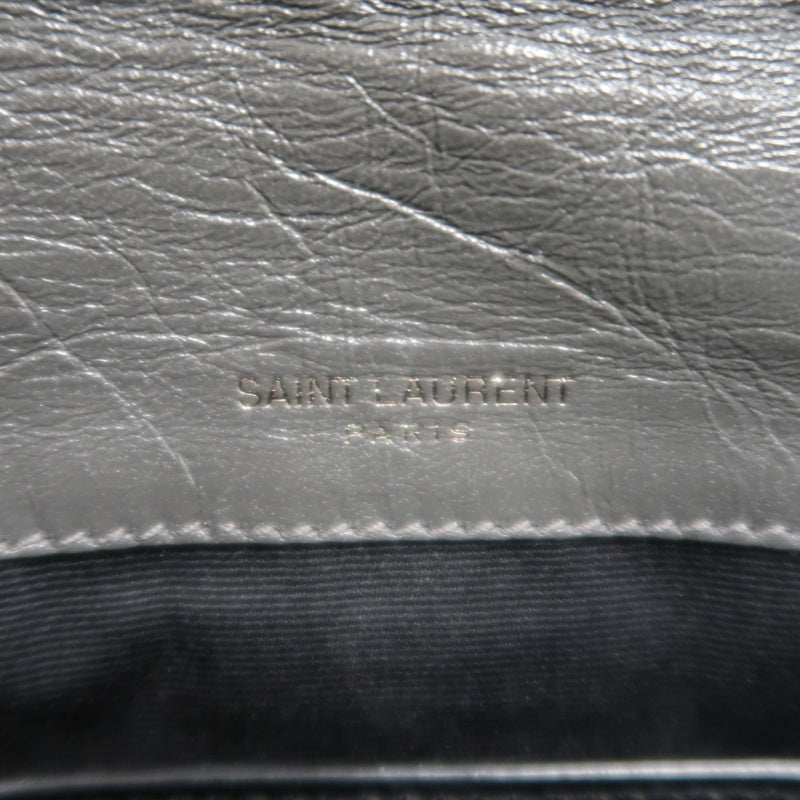 YSL Niki Small Quilted Chain Shoulder Bag, Gray Leather