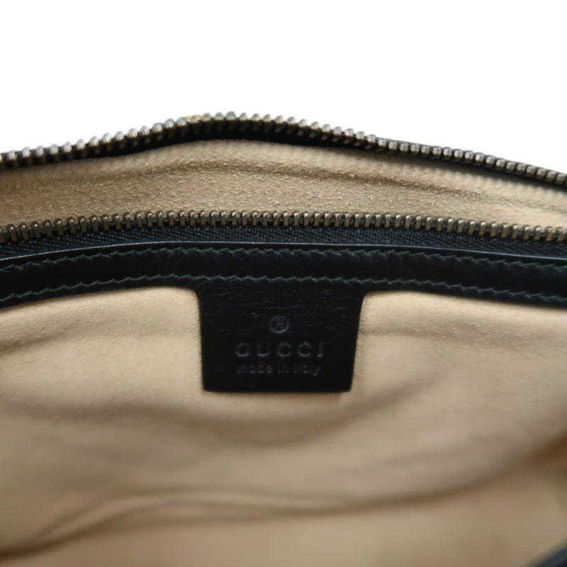 GUCCI Marmont 26 Quilted Shoulder Bag, Black Leather With Black GG Logo 027 mdg