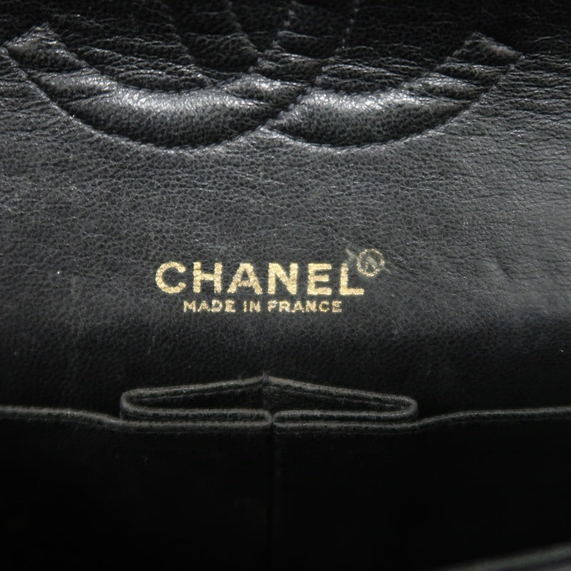 CHANEL Matelasse Classic Flap Shoulder Bag Caviar Leather Black Gold Hardware