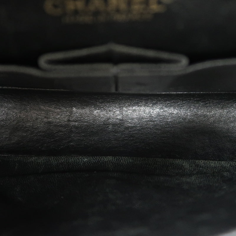 CHANEL Matelasse Classic Flap Shoulder Bag Caviar Leather Black Gold Hardware