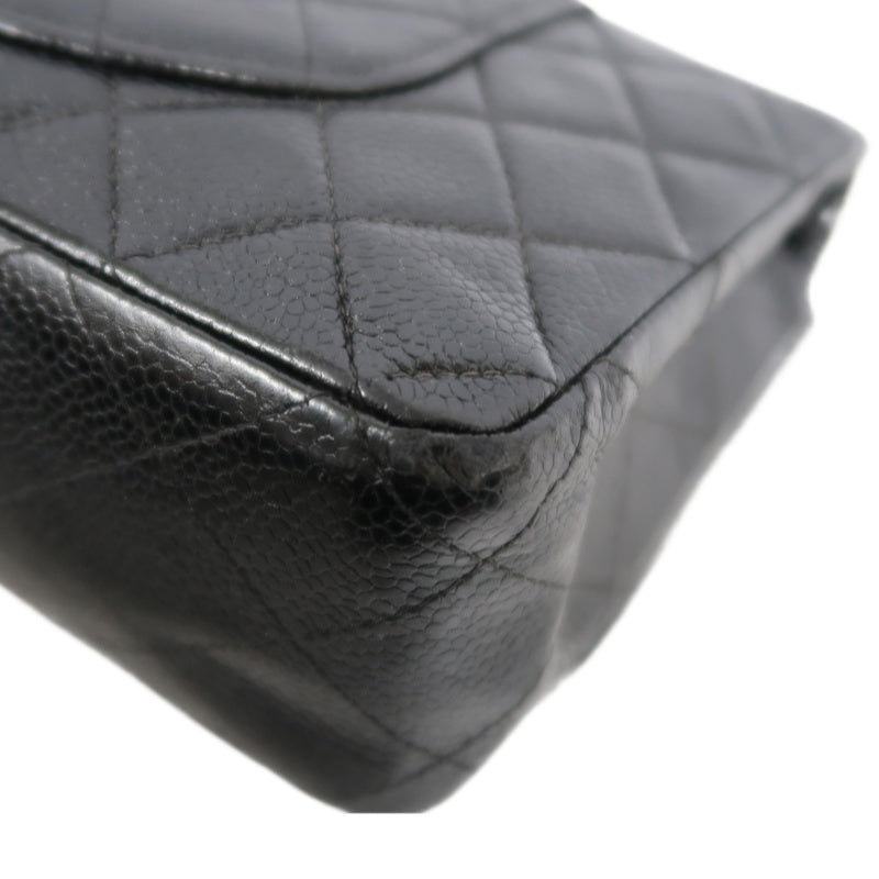 CHANELMatelassé Classic Flap Shoulder Bag Caviar Leather Black Gold Hardware