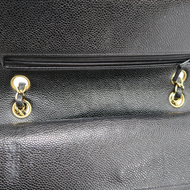 CHANELMatelassé Classic Flap Shoulder Bag Caviar Leather Black Gold Hardware