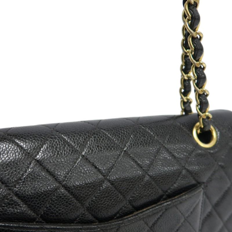 CHANELMatelassé Classic Flap Shoulder Bag Caviar Leather Black Gold Hardware