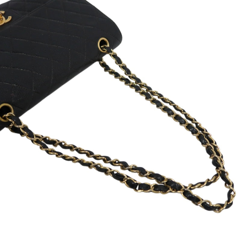 CHANELMatelassé Classic Flap Shoulder Bag Caviar Leather Black Gold Hardware
