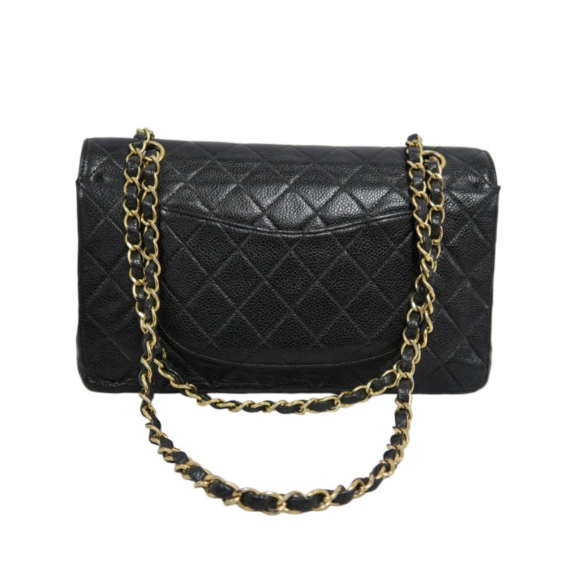 CHANELMatelassé Classic Flap Shoulder Bag Caviar Leather Black Gold Hardware
