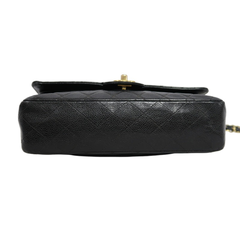 CHANELMatelassé Classic Flap Shoulder Bag Caviar Leather Black Gold Hardware