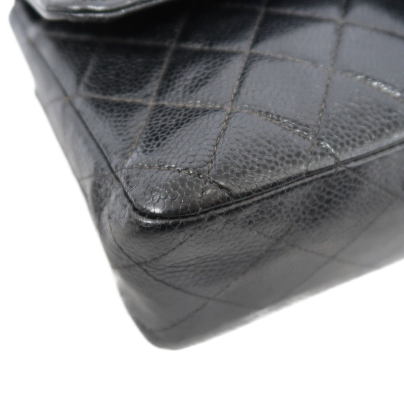 CHANELMatelassé Classic Flap Shoulder Bag Caviar Leather Black Gold Hardware