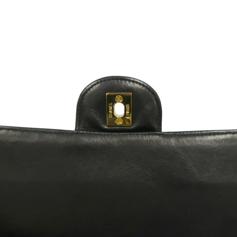 CHANEL Matelasse Classic Flap Jumbo Shoulder Bag Lambskin Black Gold Hardware