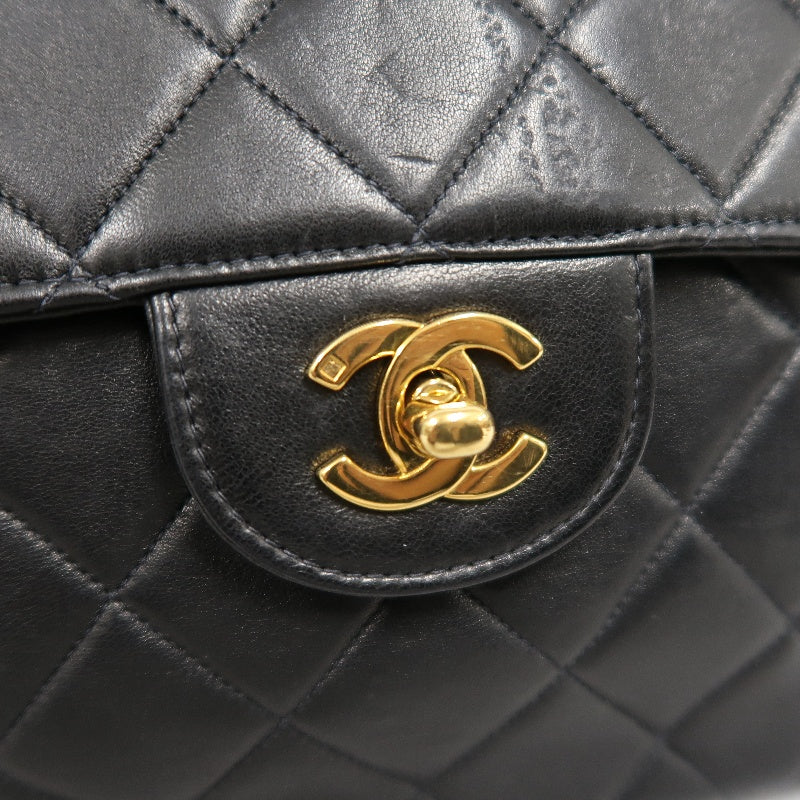CHANEL Matelasse Classic Flap Jumbo Shoulder Bag Lambskin Black Gold Hardware
