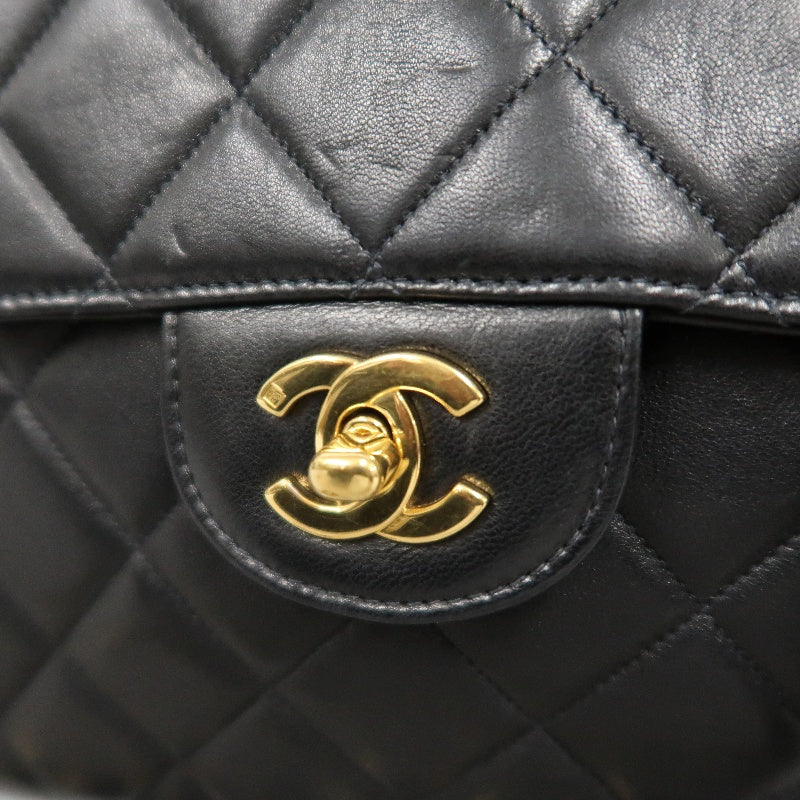 CHANEL Matelasse Classic Flap Jumbo Shoulder Bag Lambskin Black Gold Hardware
