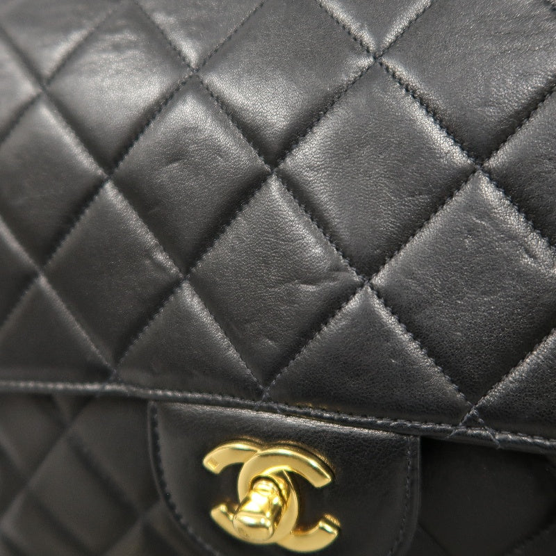 CHANEL Matelasse Classic Flap Jumbo Shoulder Bag Lambskin Black Gold Hardware