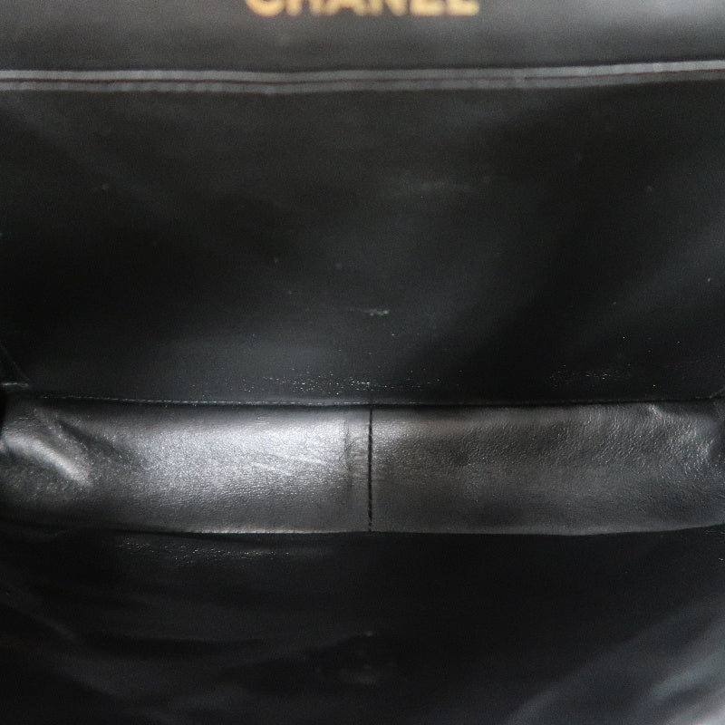 CHANEL Matelasse Classic Flap Jumbo Shoulder Bag Lambskin Black Gold Hardware