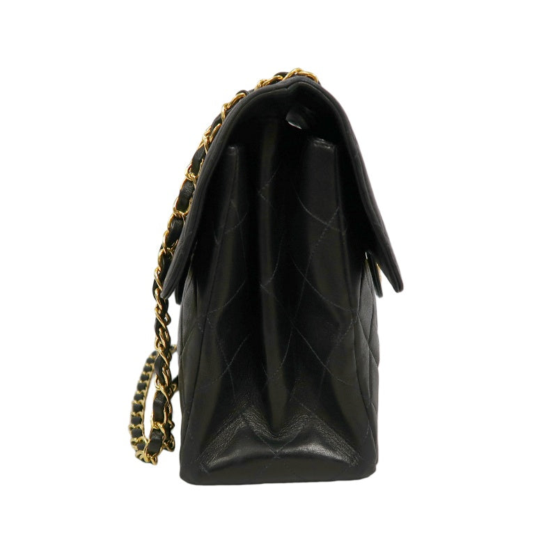 CHANEL Matelasse Classic Flap Jumbo Shoulder Bag Lambskin Black Gold Hardware
