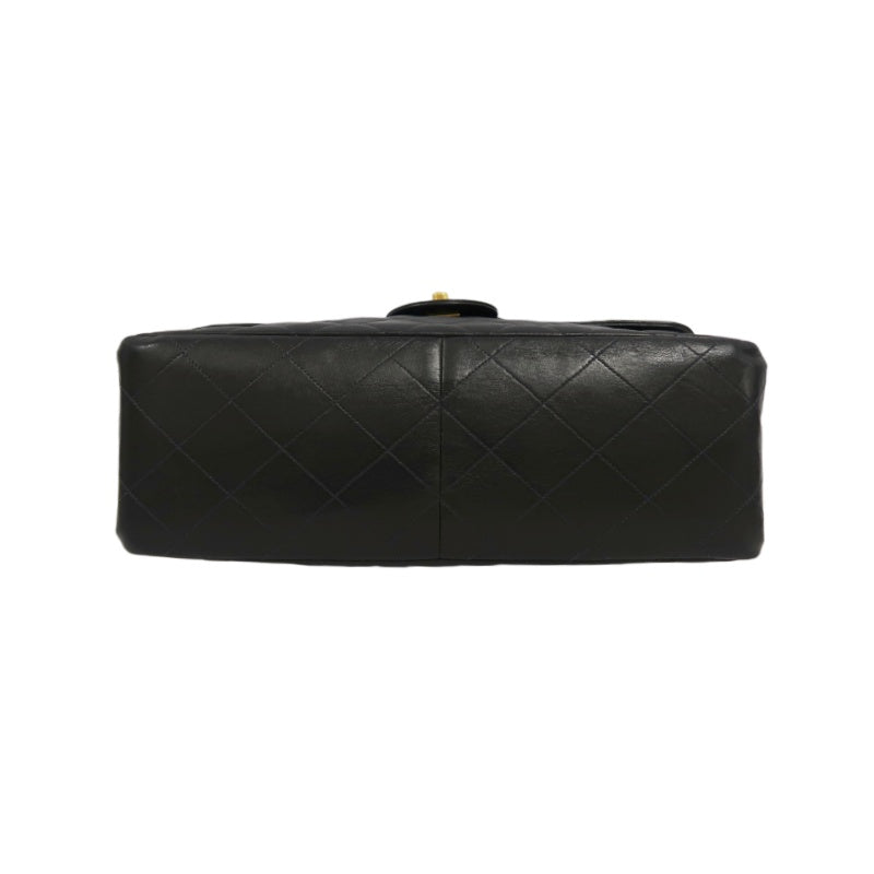 CHANEL Matelasse Classic Flap Jumbo Shoulder Bag Lambskin Black Gold Hardware