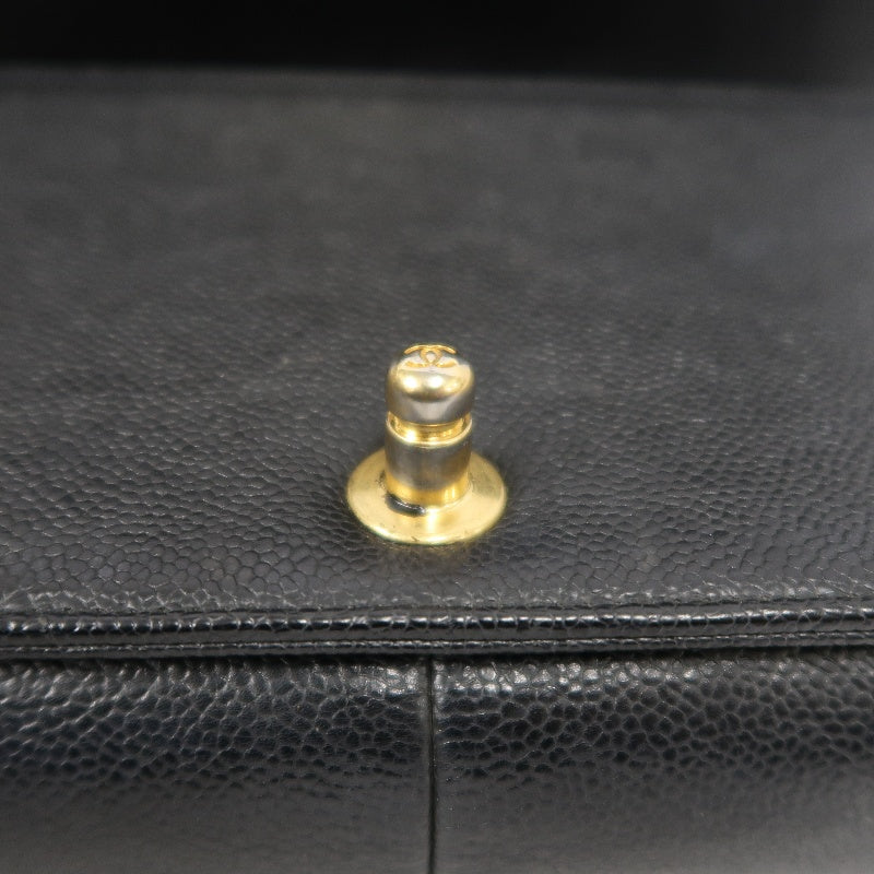 CHANEL Boy Shoulder Bag Caviar Leather Black Gold Hardware